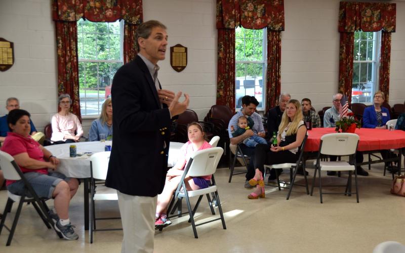 Jay Webber, Republican candidate for Congress (NJ-11), addresses the crowd at a June 22, 2018 Meet & Greet event in Madison, NJ.