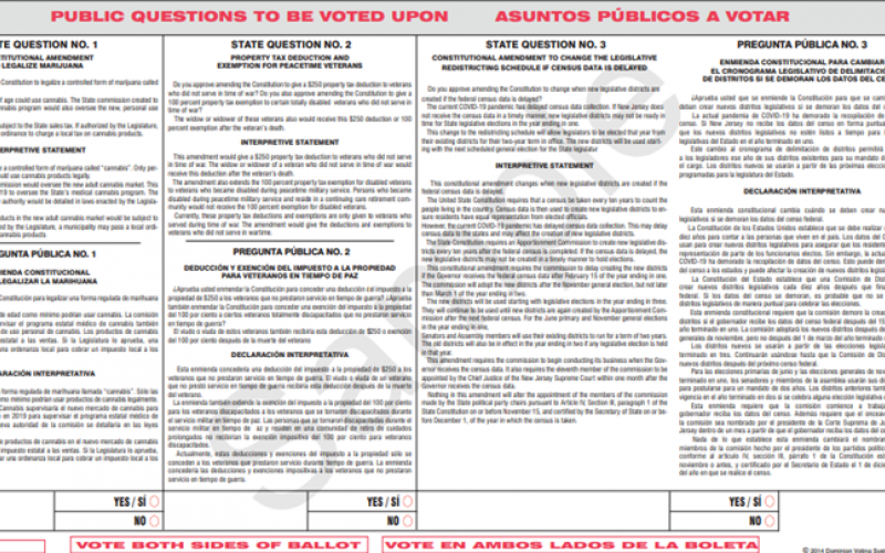 Sample ballot, side 2 Spanish, Madison, NJ General Election.