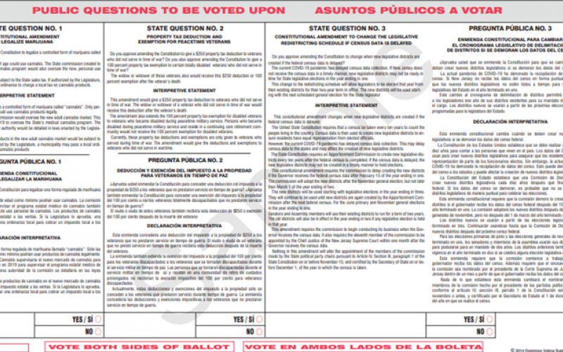 Madison, NJ ballot for the 2020 General Election, side 2 (Spanish)